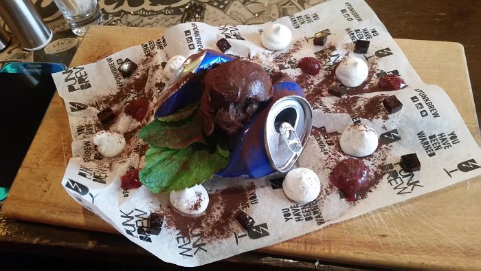 Chocolate Tartè On A Squashed Pepsi Can