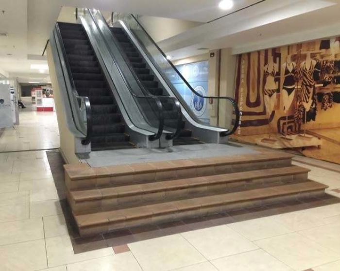 Escalators + Stairs. Bruh