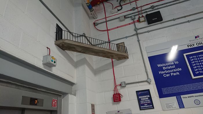 In A Multi Storey Car Park. Is It A Passage For Rats? There Are Also Small Holes In The Floor And Ceiling With A Tiny Ladder Connecting Them