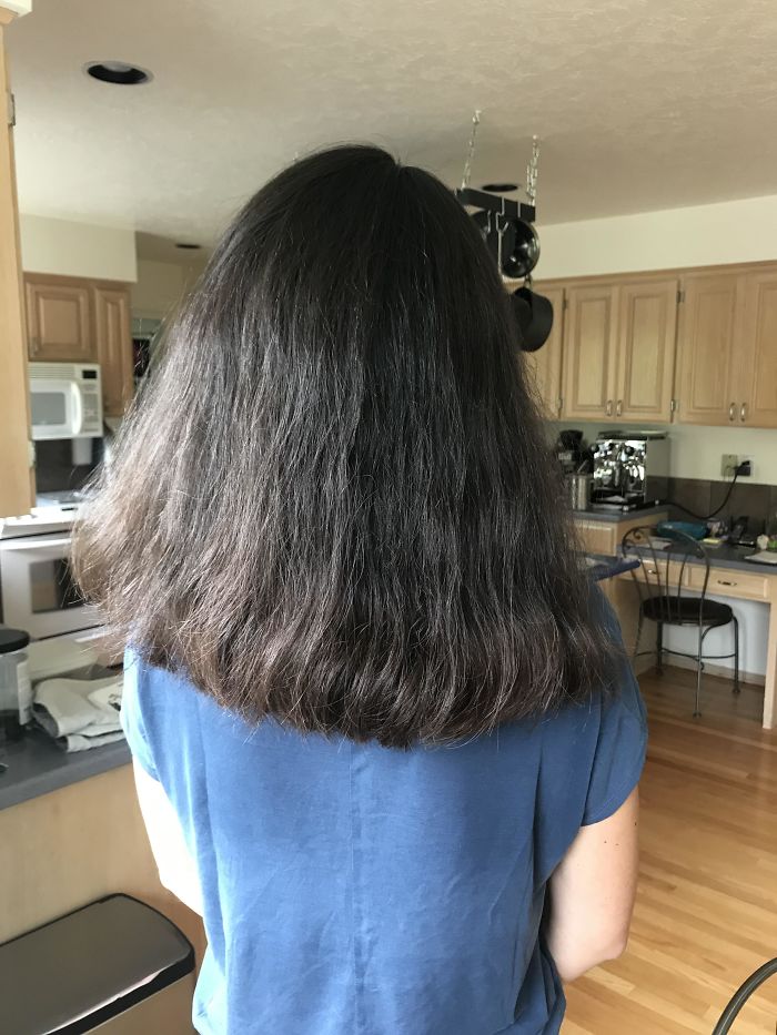 Asked For 3” Off She Cut Off 5”. Come Home To Find Out It Isn’t Even Straight Or Even