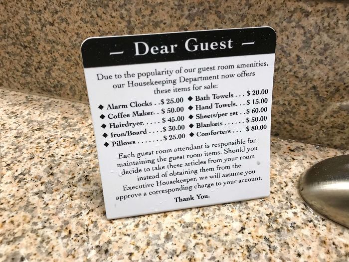 In My Hotel Room In Atlantic City This Weekend. This Is Not There Because People Want To Buy These Items