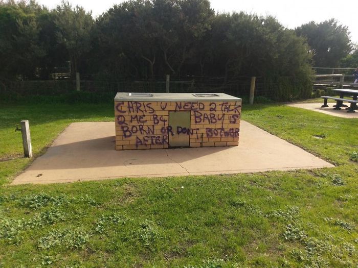 Pregnant Woman Is Painting Graffiti All Over This Australian Town, Trying To Reach The Father