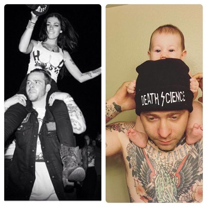 From Hoisting Babes To Hoisting Babies. At Least He Doesn’t Look At All Sad About It!