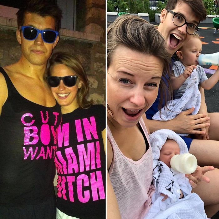 I Can’t Be Positive They’re Wearing Costumes On The Left, But I’m Gonna Give Them The B Of The D On That One. Either Way, The Outfits On The Right Are A Lot Scarier!