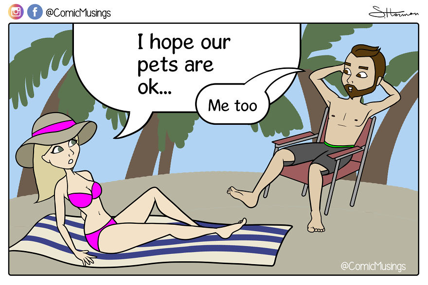 When You're On Vacation But All You Can Think About Is Your Pets...