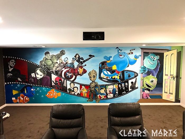 I Transformed A Plain Theater Room Into A Movie Lover's Dream In 26 Days I Transformed A Plain Theater Room Into A Movie Lover's Dream In 26 Days