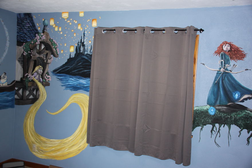 I'm A Stay-At-Home Dad And I Wanted To Make My Daughters' Room Special, So I Painted Murals In Their Room (19 Pics)