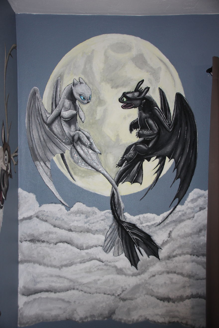 I'm A Stay-At-Home Dad And I Wanted To Make My Daughters' Room Special, So I Painted Murals In Their Room (19 Pics)
