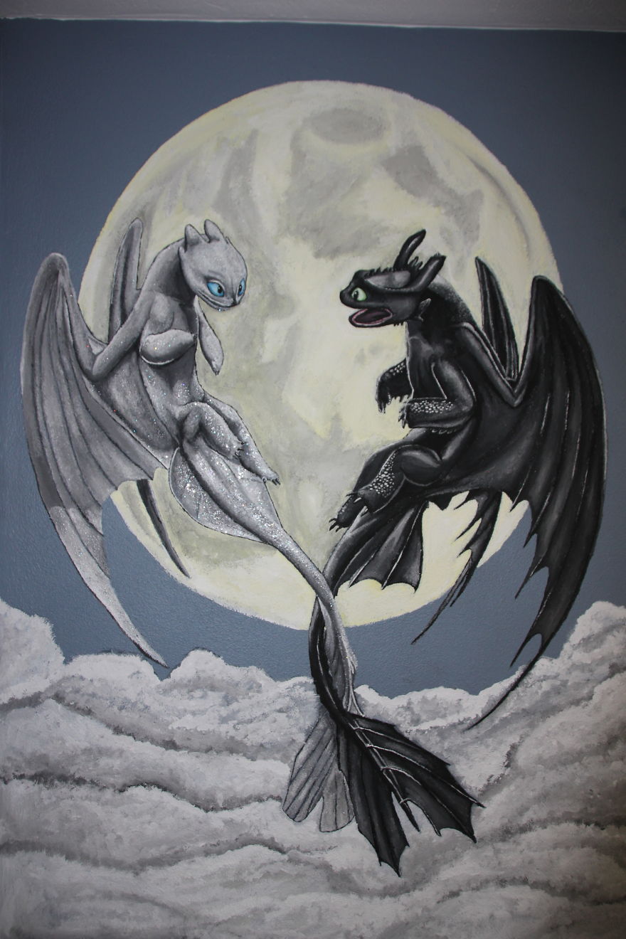 I'm A Stay-At-Home Dad And I Wanted To Make My Daughters' Room Special, So I Painted Murals In Their Room (19 Pics)