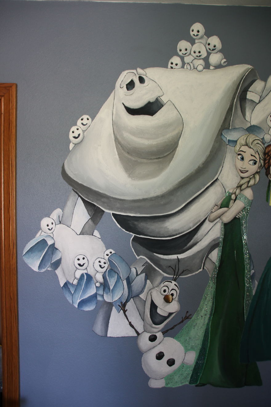 I'm A Stay-At-Home Dad And I Wanted To Make My Daughters' Room Special, So I Painted Murals In Their Room (19 Pics)