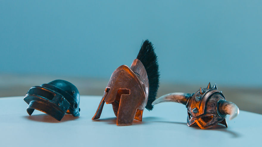 Miniature Helmets - Made Of Copper Caps