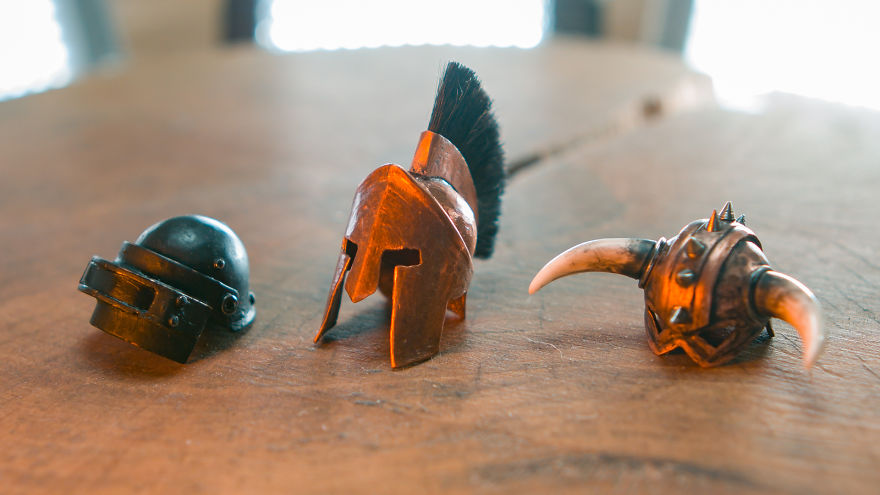 Miniature Helmets - Made Of Copper Caps