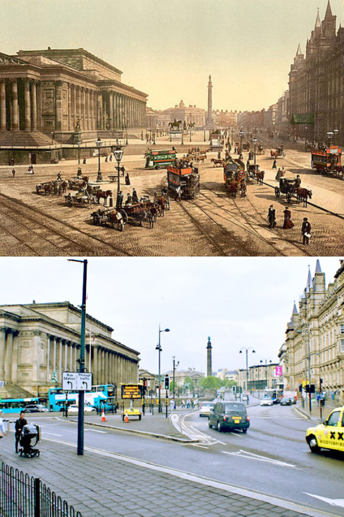 7 Side-By-Side Pics Of The Same Exact Locations In England Show What 125 Years Do To A City 7 Side-By-Side Pics Of The Same Exact Locations In England Show What 125 Years Do To A City