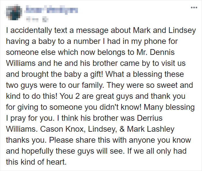 Family Accidentally Texts Baby News To Complete Strangers, They Pay Them A Visit And Bring Gifts For The Baby