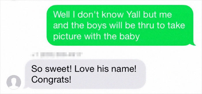 Family Accidentally Texts Baby News To Complete Strangers, They Pay Them A Visit And Bring Gifts For The Baby Family Accidentally Texts Baby News To Complete Strangers, They Pay Them A Visit And Bring Gifts For The Baby