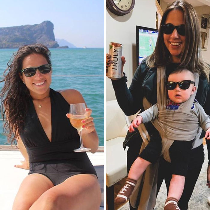 I Try Not To Post “Afters” Where The Parent Is Smiling - It’s Off-Brand! - But I Gotta Respect The Matching Shades - And The Shift From A Glass Of Wine To A Can Of Wine!