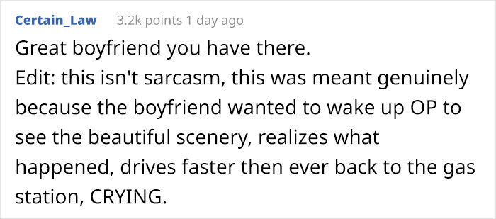 Boyfriend Leaves His GF In A Gas Station By Accident, She Keeps Asking People To Use Their Phones Until Cops Show Up