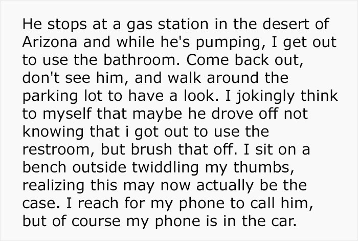 Boyfriend Leaves His GF In A Gas Station By Accident, She Keeps Asking People To Use Their Phones Until Cops Show Up
