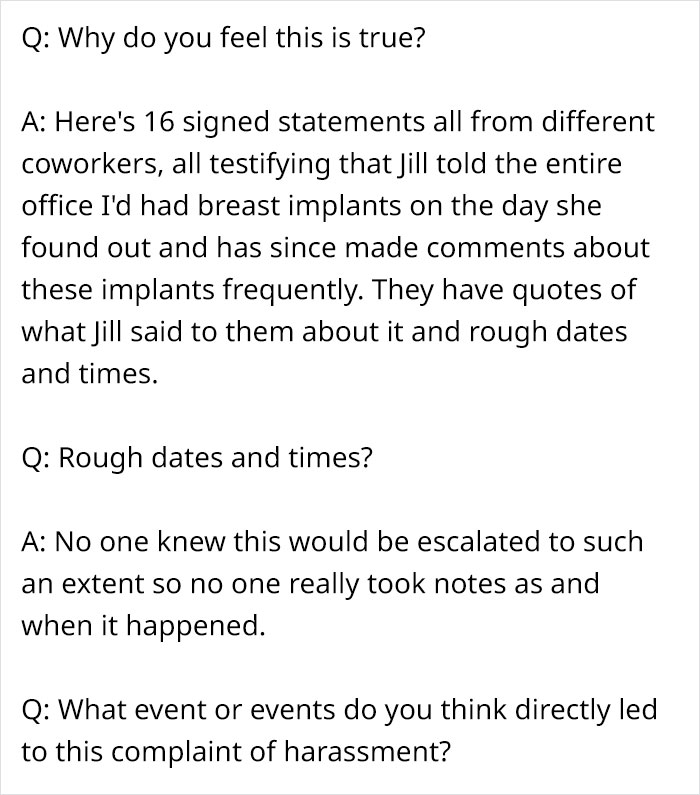 Woman Gets Revenge On A Co-Worker That Bullied Her For Months For Having Breast Implants