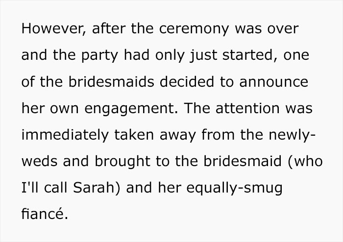 Bridesmaid Steals Bride's Spotlight At Her Wedding, Gets A Taste Of Revenge When She's The One Getting Married Bridesmaid Steals Bride's Spotlight At Her Wedding, Gets A Taste Of Revenge When She's The One Getting Married