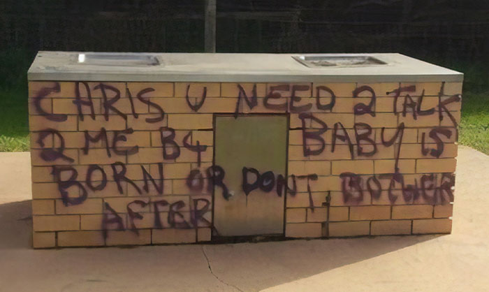 Pregnant Woman Is Painting Graffiti All Over This Australian Town, Trying To Reach The Father