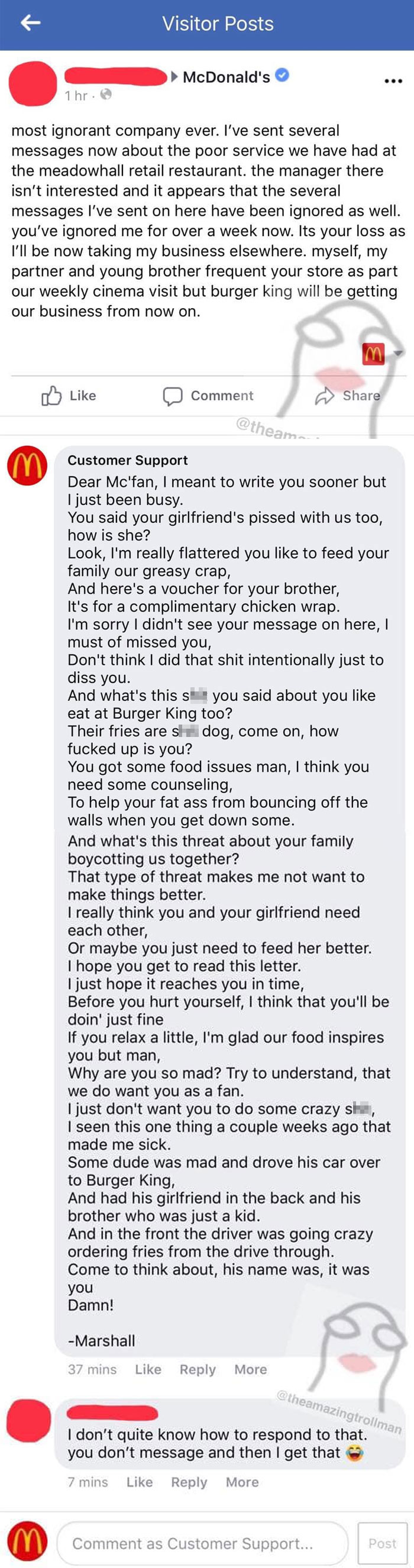 Funny Facebook message 