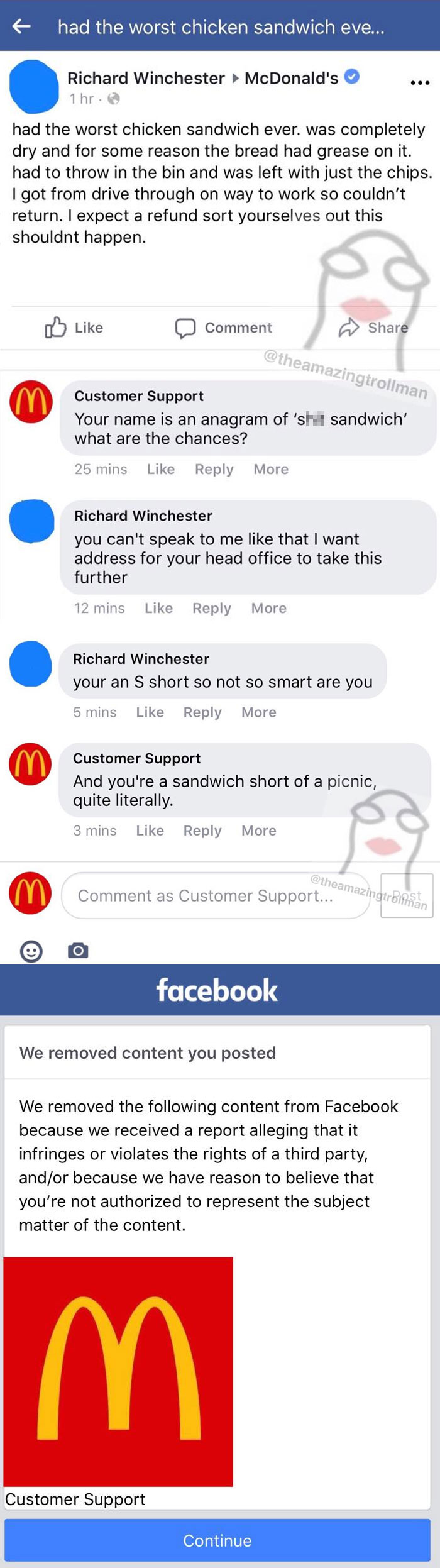 Funny Facebook message 