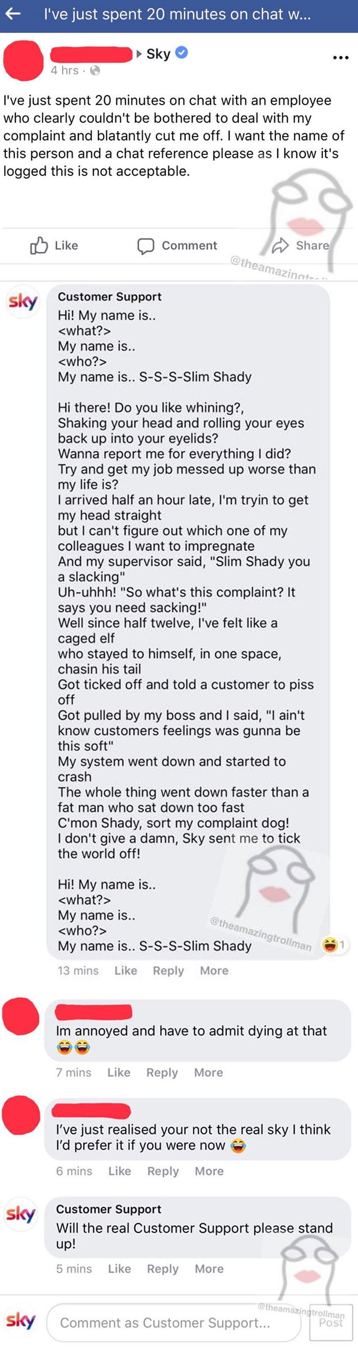 Funny Facebook message 