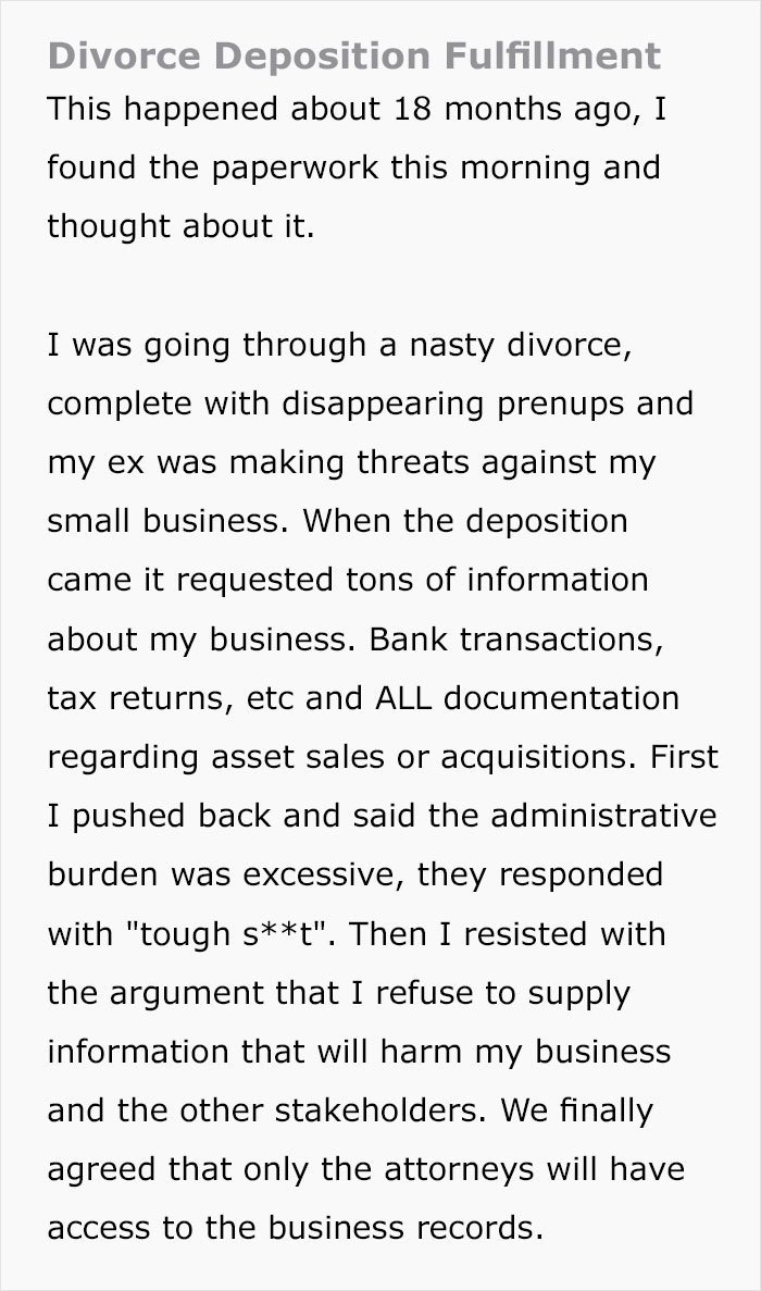 This Guy Creates A 'Paperwork Bomb' And Sends It To His Wife's Divorce Lawyers After She Tries To Go After His Business This Guy Creates A 'Paperwork Bomb' And Sends It To His Wife's Divorce Lawyers After She Tries To Go After His Business