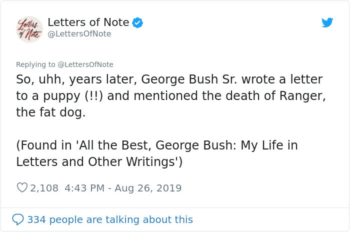 George Bush Sr. Once Wrote This Funny Memo To The White House Staff Regarding His Fat Dog Ranger George Bush Sr. Once Wrote This Funny Memo To The White House Staff Regarding His Fat Dog Ranger