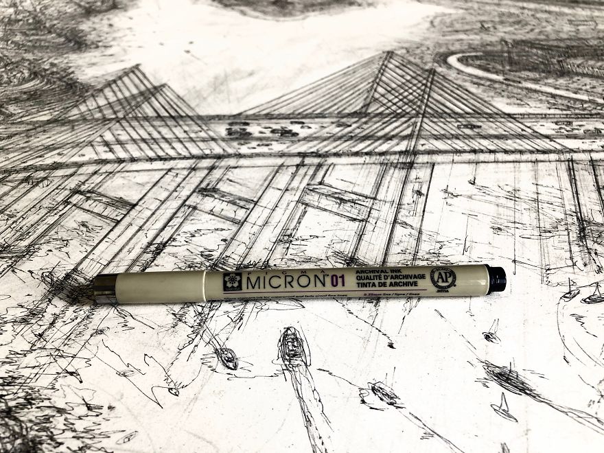 We Have Created A Huge Ink-Sketch Of The Entire City Of Inverness, Scotland