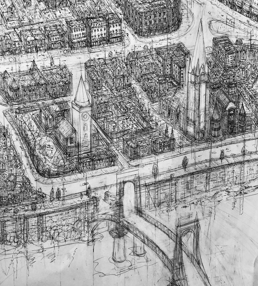 We Have Created A Huge Ink-Sketch Of The Entire City Of Inverness, Scotland