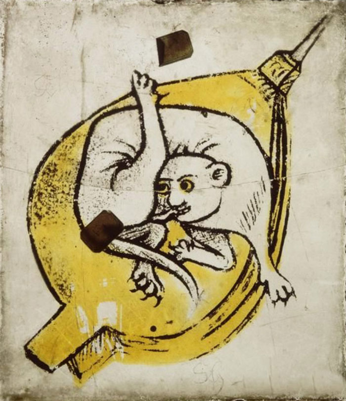 Funny-Medieval-Cats-Licking-Paintings