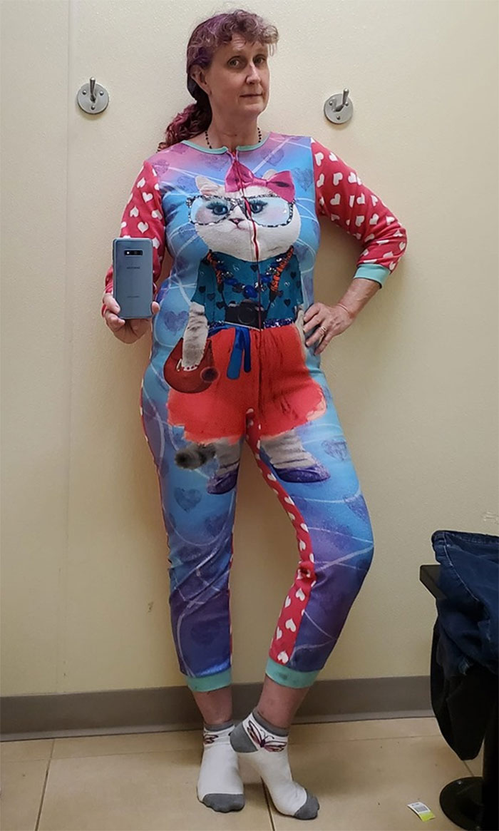 Only For You People Would I Don A Five-Sizes-Too-Small Kittycat Onesie And Take An Embarrassing Selfie