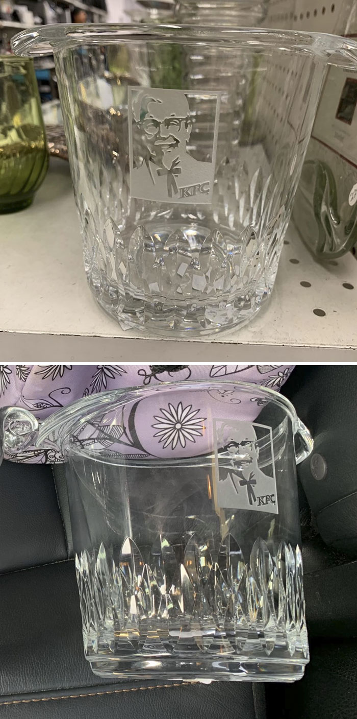 Get That Paper Bucket Otta My Face!! I Only Eat Kfc Out Of The Finest Crystal!