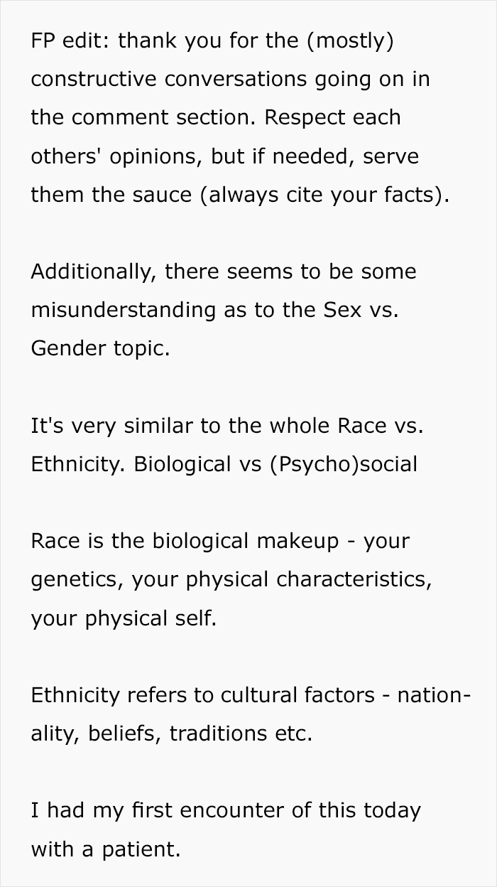 Tired Of Patients Not Wanting To Reveal Their Biological Sex This Person Went On A Rant To Explain Why It Can End Tragically Tired Of Patients Not Wanting To Reveal Their Biological Sex This Person Went On A Rant To Explain Why It Can End Tragically