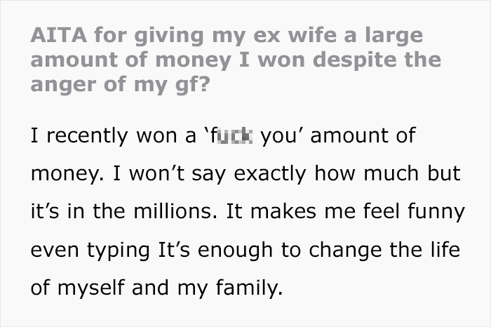 Guy Wants To Give Part Of Lottery Winnings To His Ex That Raises Their Kids, His GF Goes Livid Guy Wants To Give Part Of Lottery Winnings To His Ex That Raises Their Kids, His GF Goes Livid