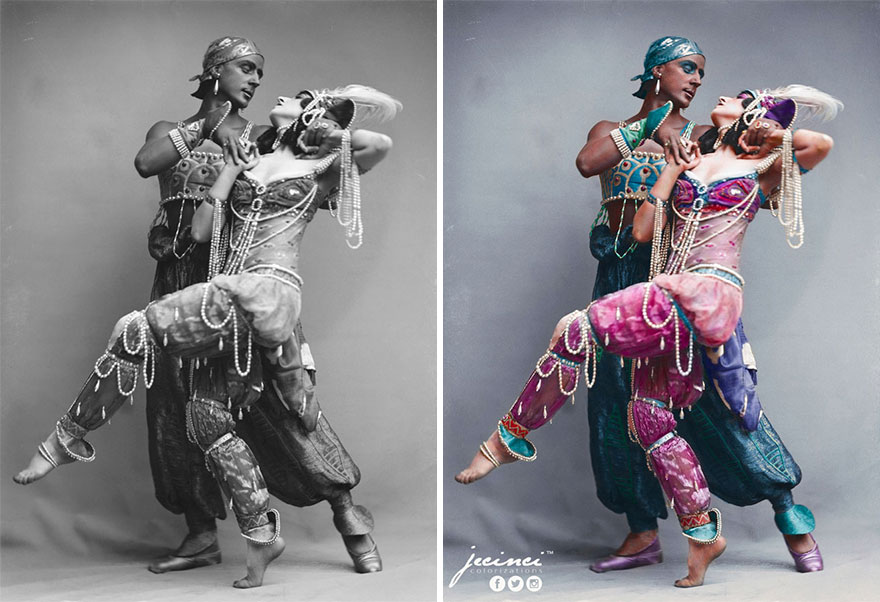 Fokin & Fokina, Scheherazade Ballet Costumes, Stockholm, 1914