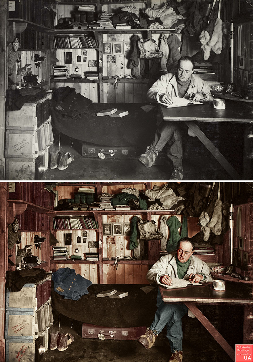 Robert Falcon Scott In The Hut