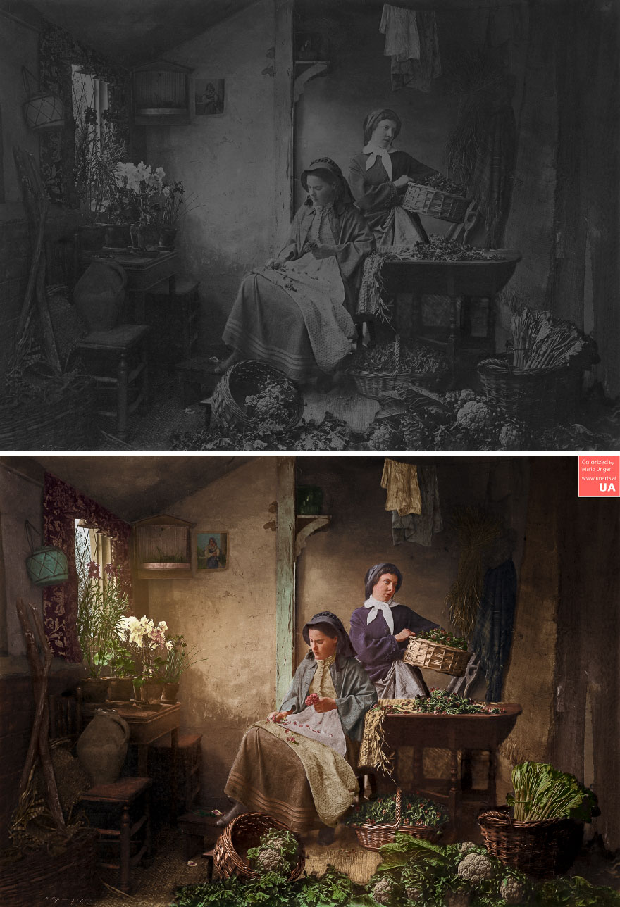 Preparing Spring Flowers For Market, Henry Peach Robinson And Nelson King Cherrill, 1873