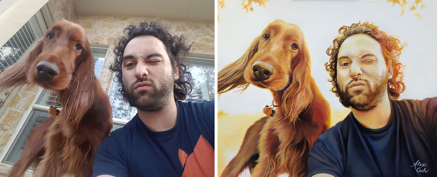 Paddington And Mitch, Oil On Canvas, 16x20