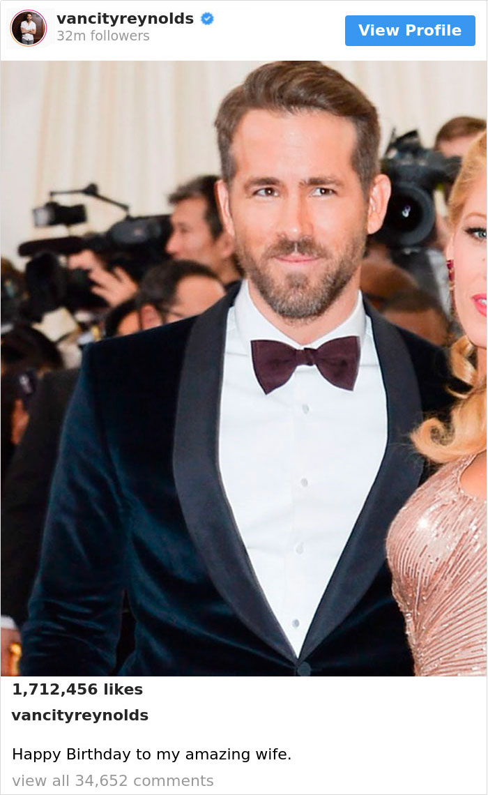 Ryan Reynolds Congratulates Wife Blake Lively On Her Birthday By Posting The Worst Pics Of Her And 5.6 Million People Love It
