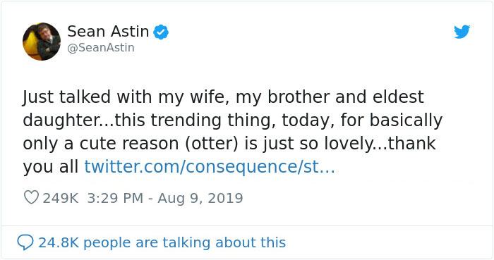 People Start Celebrating Sean Astin's Career After Pics Of Him Holding An Otter Go Viral