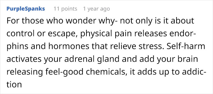 Girl Shares Therapist's Advice To Draw On Her Body Instead Of Cutting