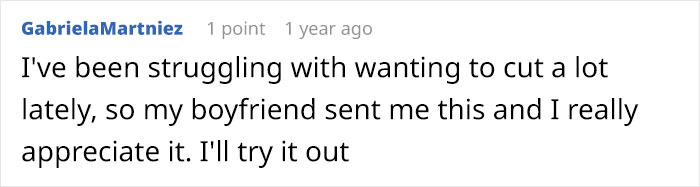 Girl Shares Therapist's Advice To Draw On Her Body Instead Of Cutting