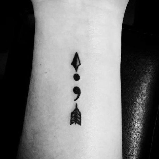 Unique & Clever Semicolon Tattoo