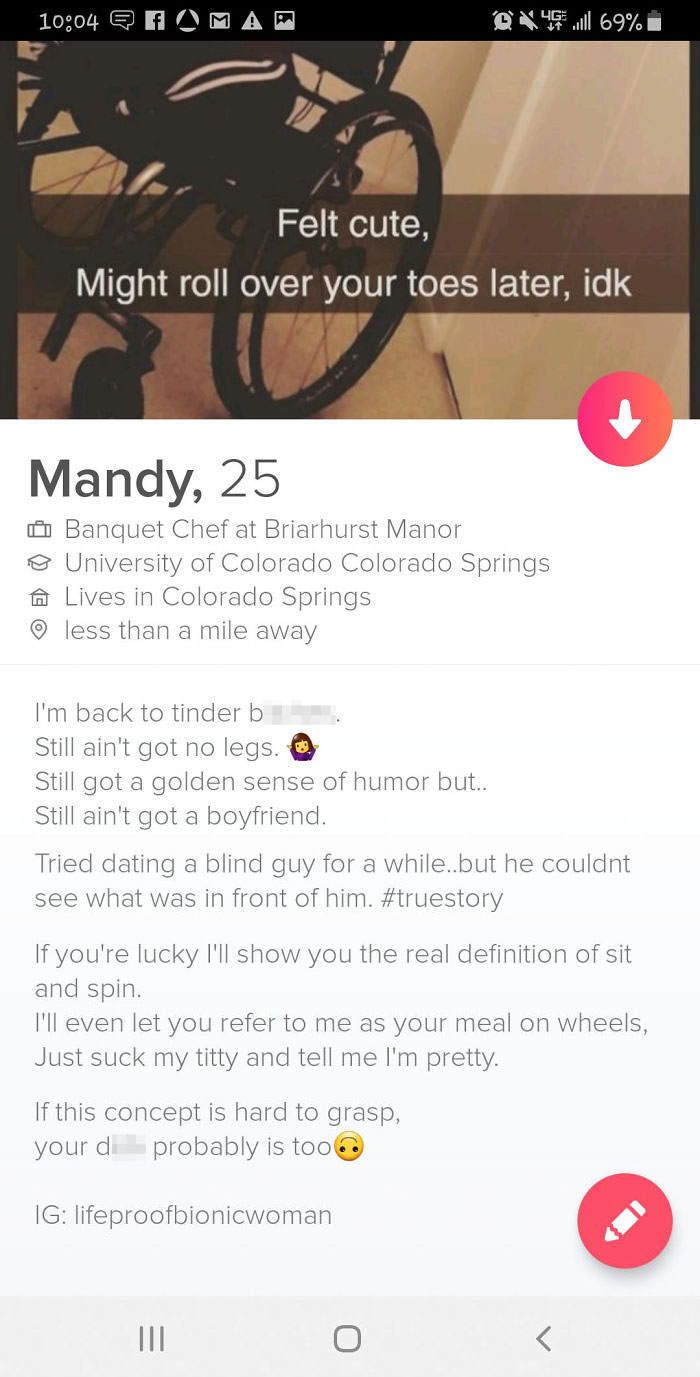 12 Funny Tinder Bios From Amputees Who Did Not Lose Their Sense Of Humor.