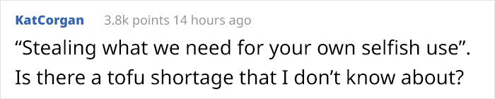 Person Shares A Conversation With An Aggressive Vegan Who Accused Them Of Appropriation Just Because They Enjoy Tofu Person Shares A Conversation With An Aggressive Vegan Who Accused Them Of Appropriation Just Because They Enjoy Tofu