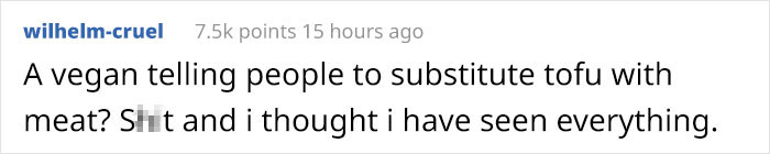 Person Shares A Conversation With An Aggressive Vegan Who Accused Them Of Appropriation Just Because They Enjoy Tofu