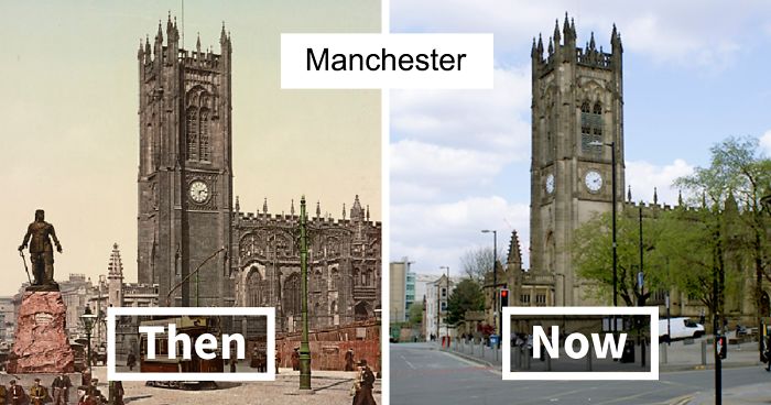 7 Side-By-Side Pics Of The Same Exact Locations In England Show What 125 Years Do To A City